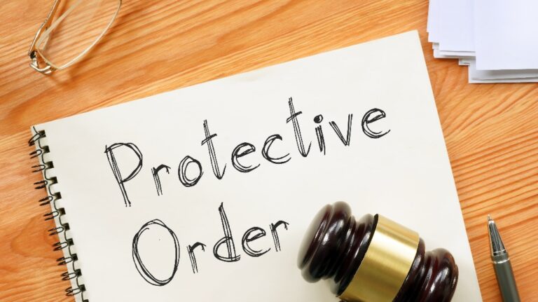 Protective order and judge's gavel
